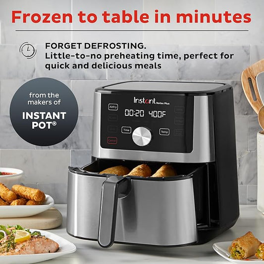 Instant Pot Vortex Plus 4QT Air Fryer - 6-in-1 Functions, 100+ Recipes, Stainless Steel