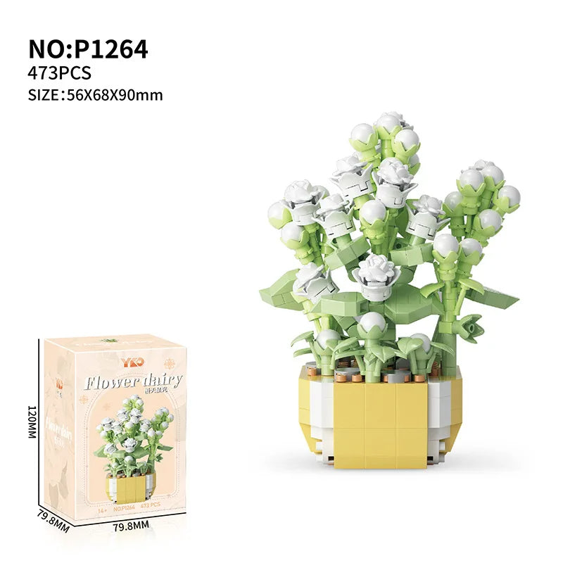 Everlasting Succulents Flower Building Blocks