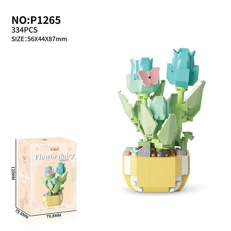 Everlasting Succulents Flower Building Blocks