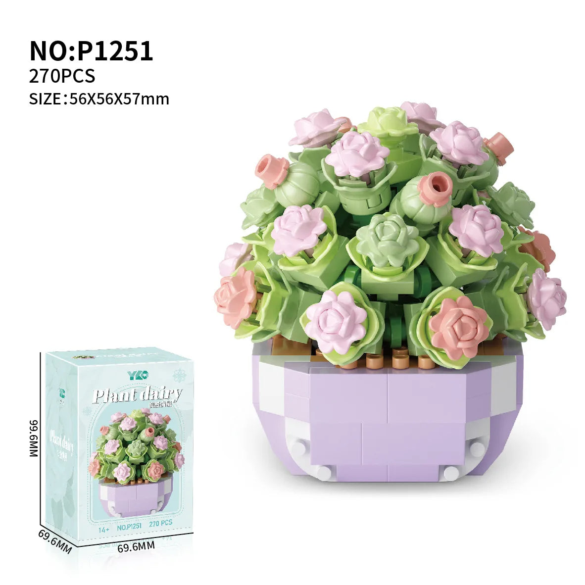 Everlasting Succulents Flower Building Blocks